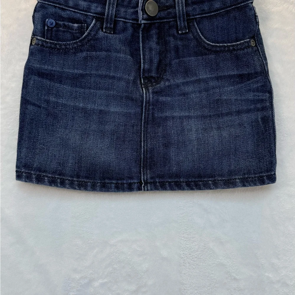 babyGap 1969‎ Girls Denim Mini Skirt Dark Blue Adjustable Waist Size 3 Years